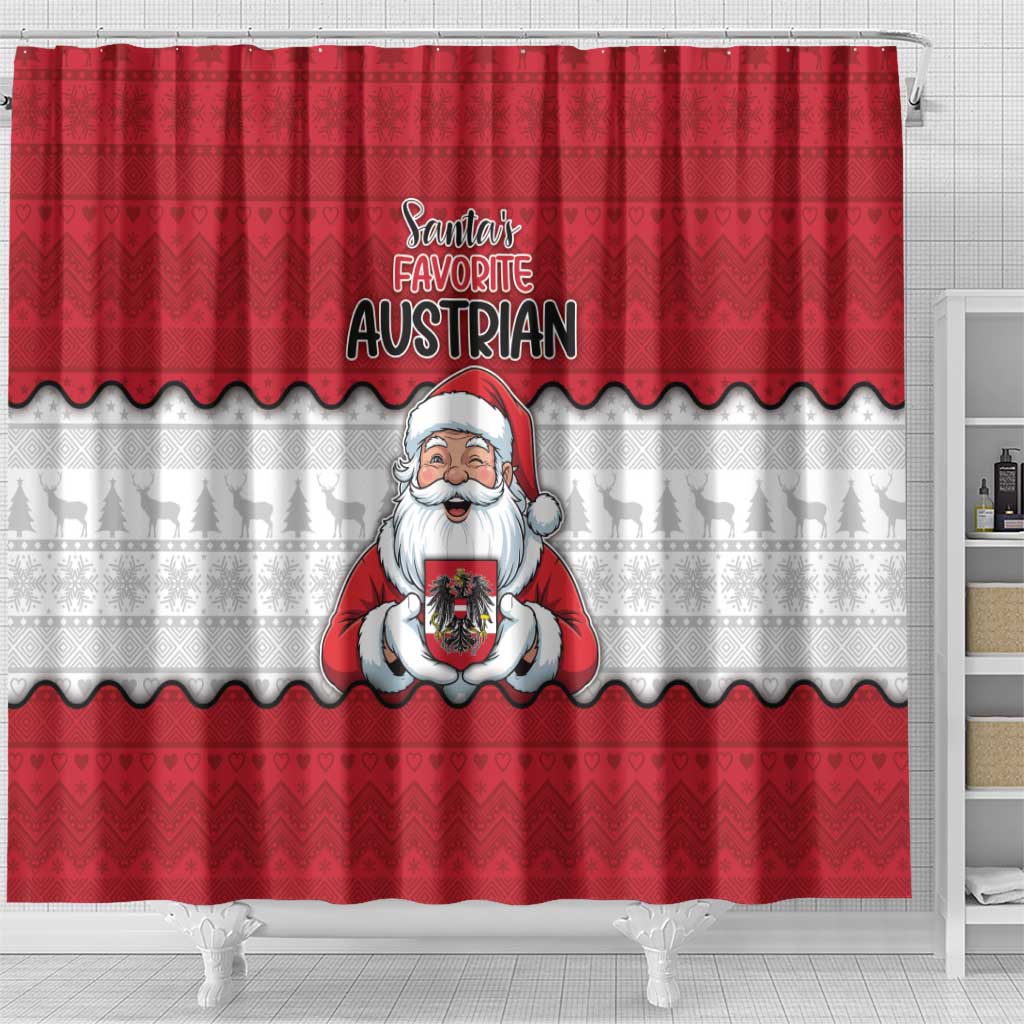 Austria Christmas Shower Curtain Santa Is Favorite Austrian - Wonder Print Shop