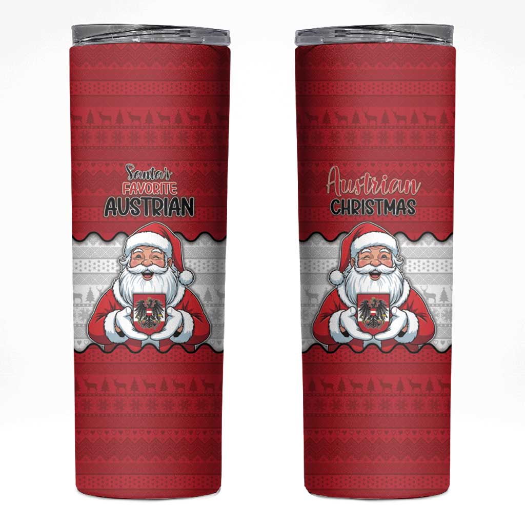 Austria Christmas Skinny Tumbler Santa Is Favorite Austrian - Wonder Print Shop