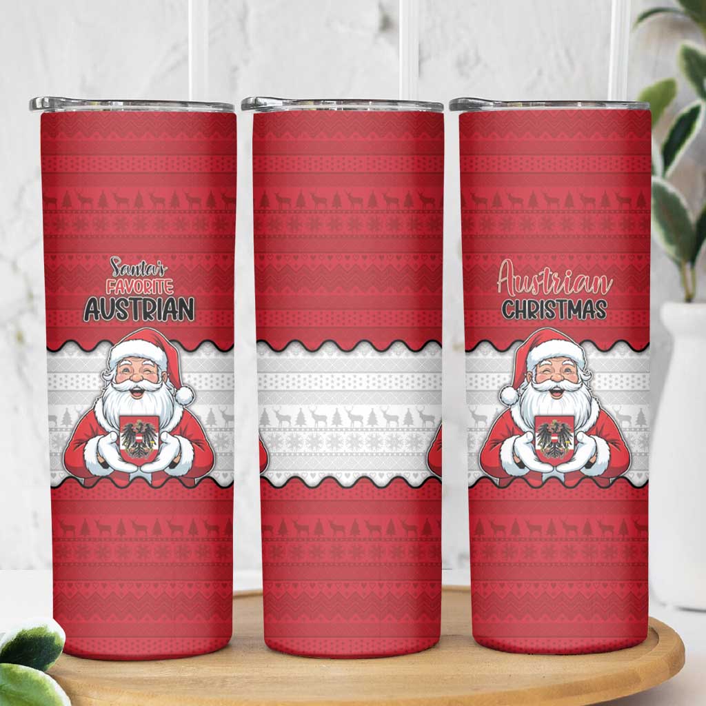 Austria Christmas Skinny Tumbler Santa Is Favorite Austrian - Wonder Print Shop