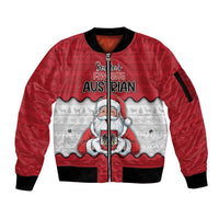 Austria Christmas Sleeve Zip Bomber Jacket Santa Is Favorite Austrian - Wonder Print Shop