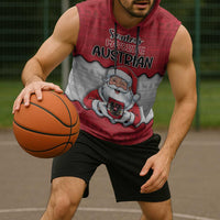 Austria Christmas Sleeveless Hoodie Santa Is Favorite Austrian - Wonder Print Shop
