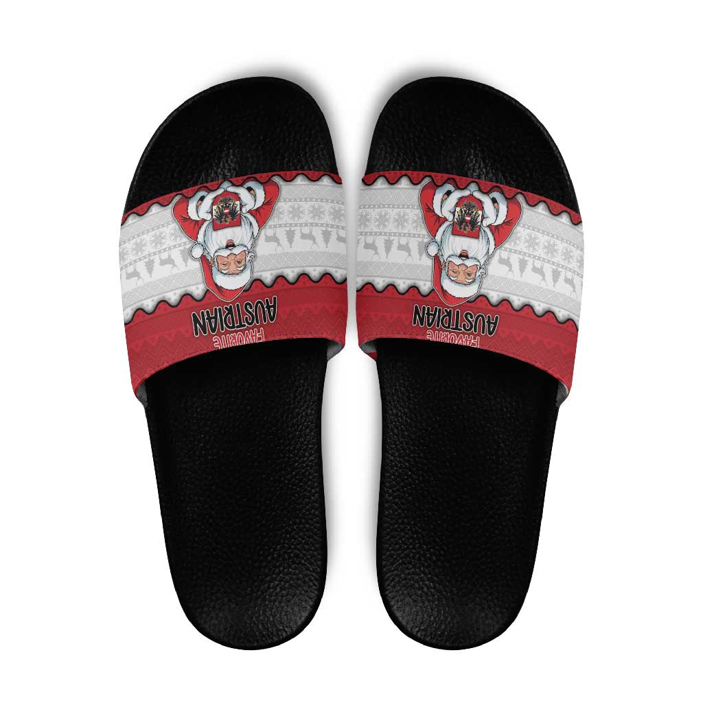 Austria Christmas Slide Sandals Santa Is Favorite Austrian - Wonder Print Shop