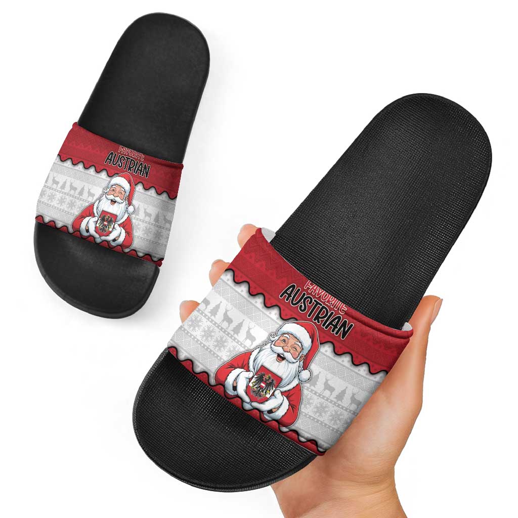 Austria Christmas Slide Sandals Santa Is Favorite Austrian - Wonder Print Shop