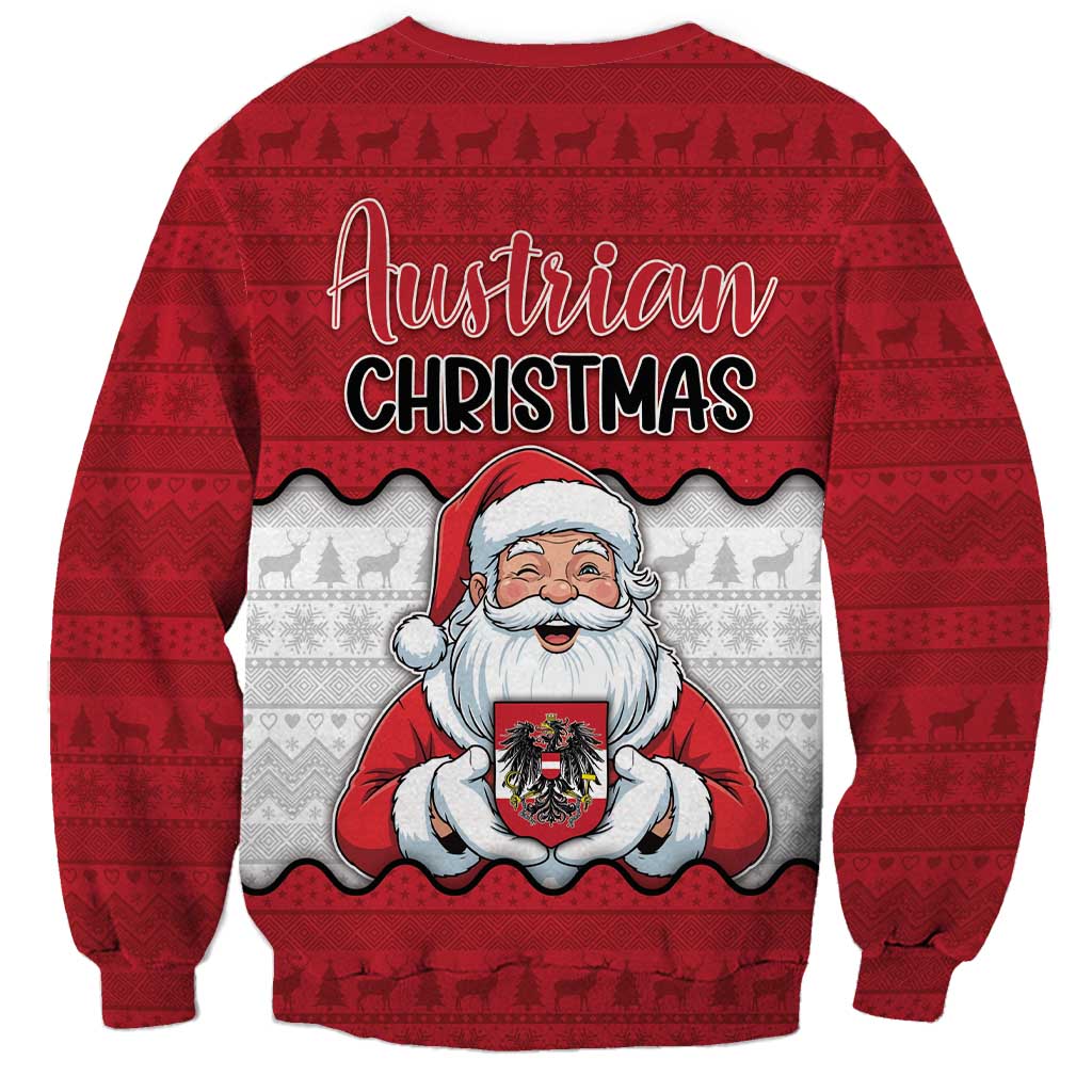 Austria Christmas Sweatshirt Santa Is Favorite Austrian - Wonder Print Shop