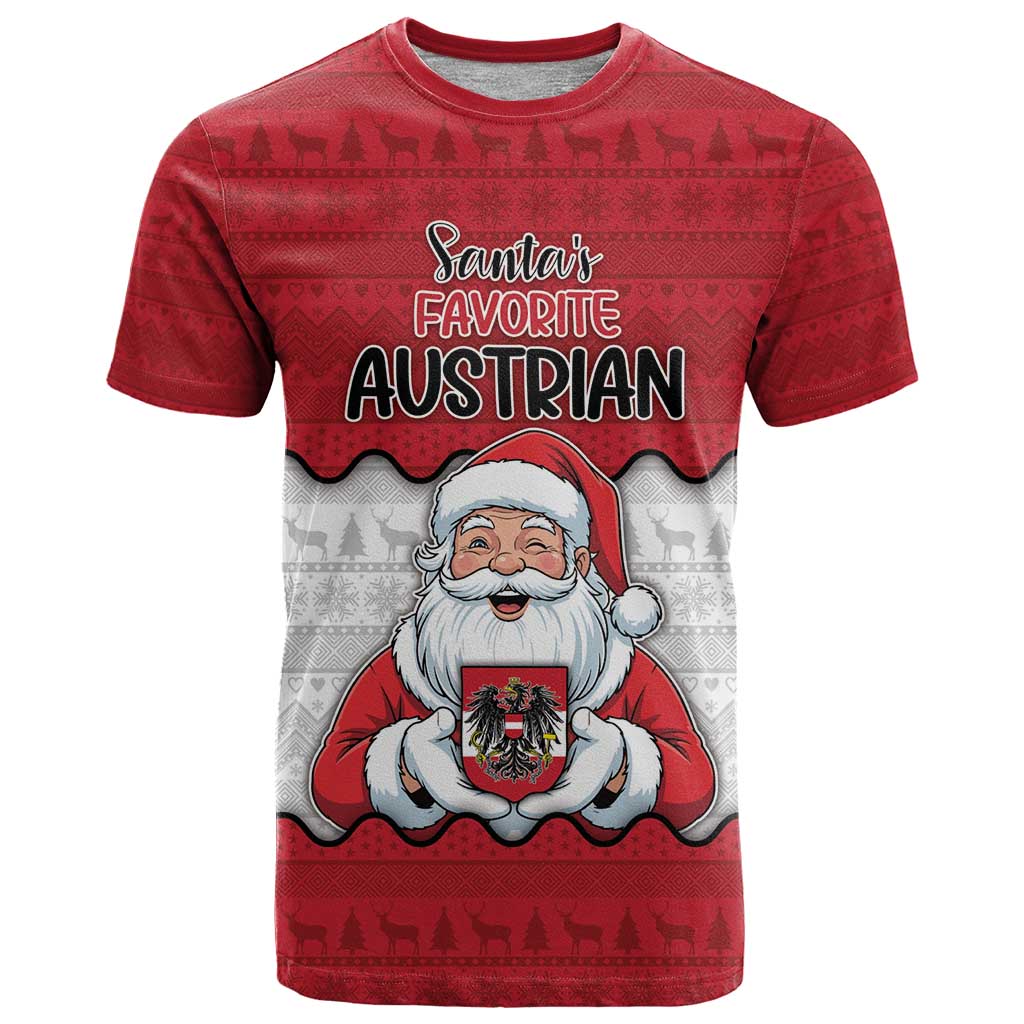Austria Christmas T Shirt Santa Is Favorite Austrian - Wonder Print Shop