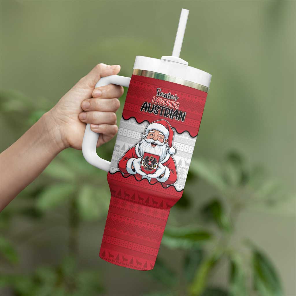 Austria Christmas Tumbler With Handle Santa Is Favorite Austrian - Wonder Print Shop