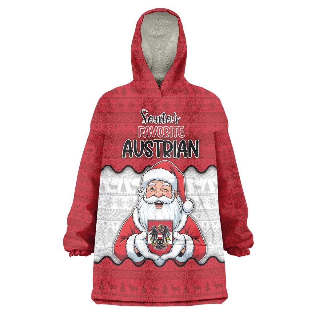 Austria Christmas Wearable Blanket Hoodie Santa Is Favorite Austrian - Wonder Print Shop