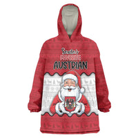 Austria Christmas Wearable Blanket Hoodie Santa Is Favorite Austrian - Wonder Print Shop