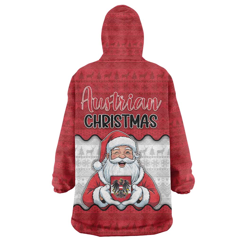 Austria Christmas Wearable Blanket Hoodie Santa Is Favorite Austrian - Wonder Print Shop