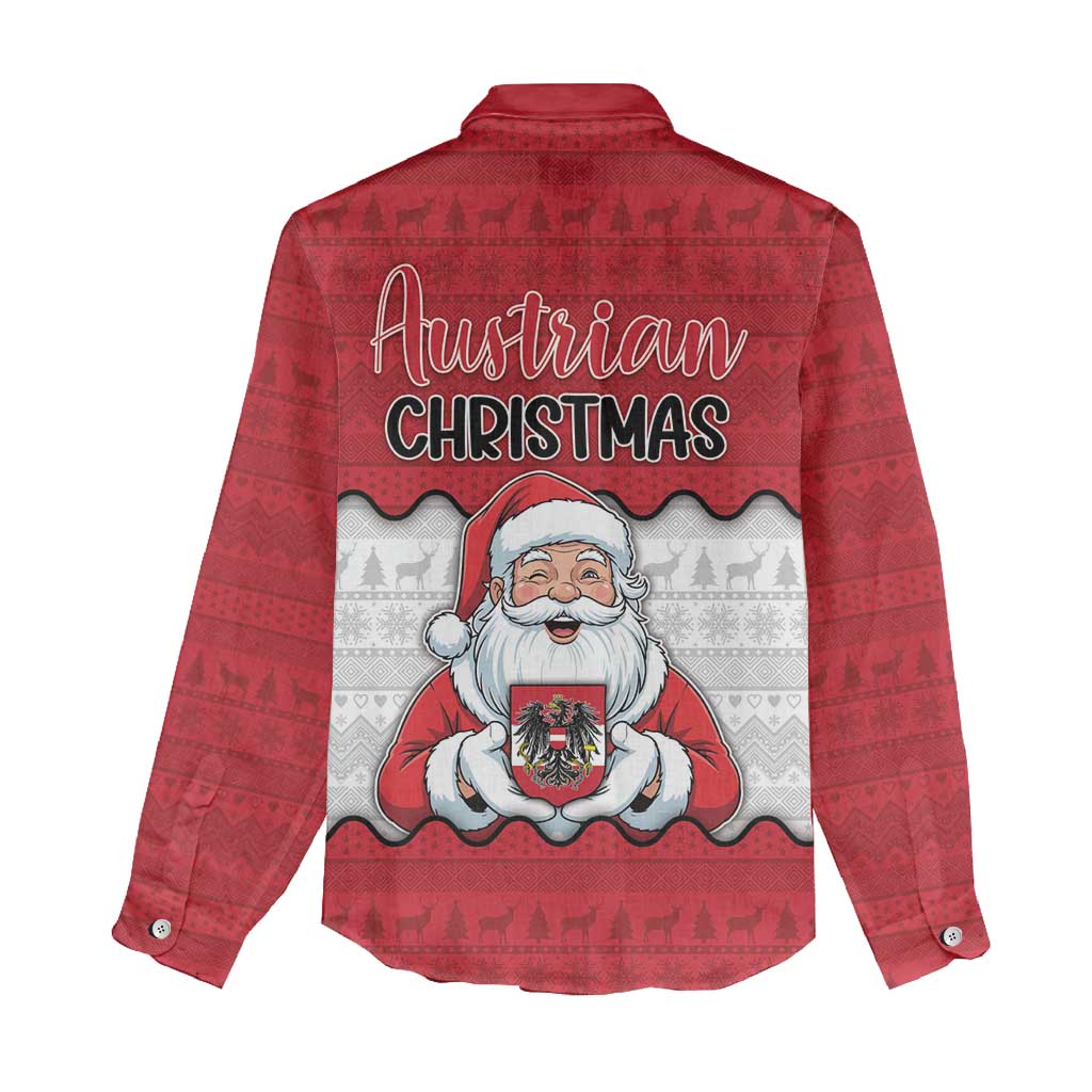 Austria Christmas Women Casual Shirt Santa Is Favorite Austrian - Wonder Print Shop