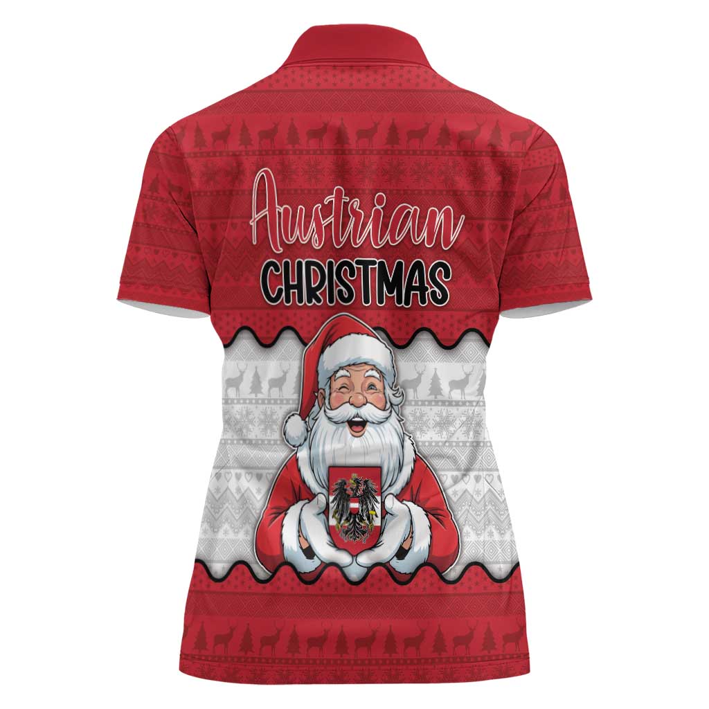 Austria Christmas Women Polo Shirt Santa Is Favorite Austrian - Wonder Print Shop