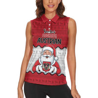 Austria Christmas Women Sleeveless Polo Shirt Santa Is Favorite Austrian - Wonder Print Shop