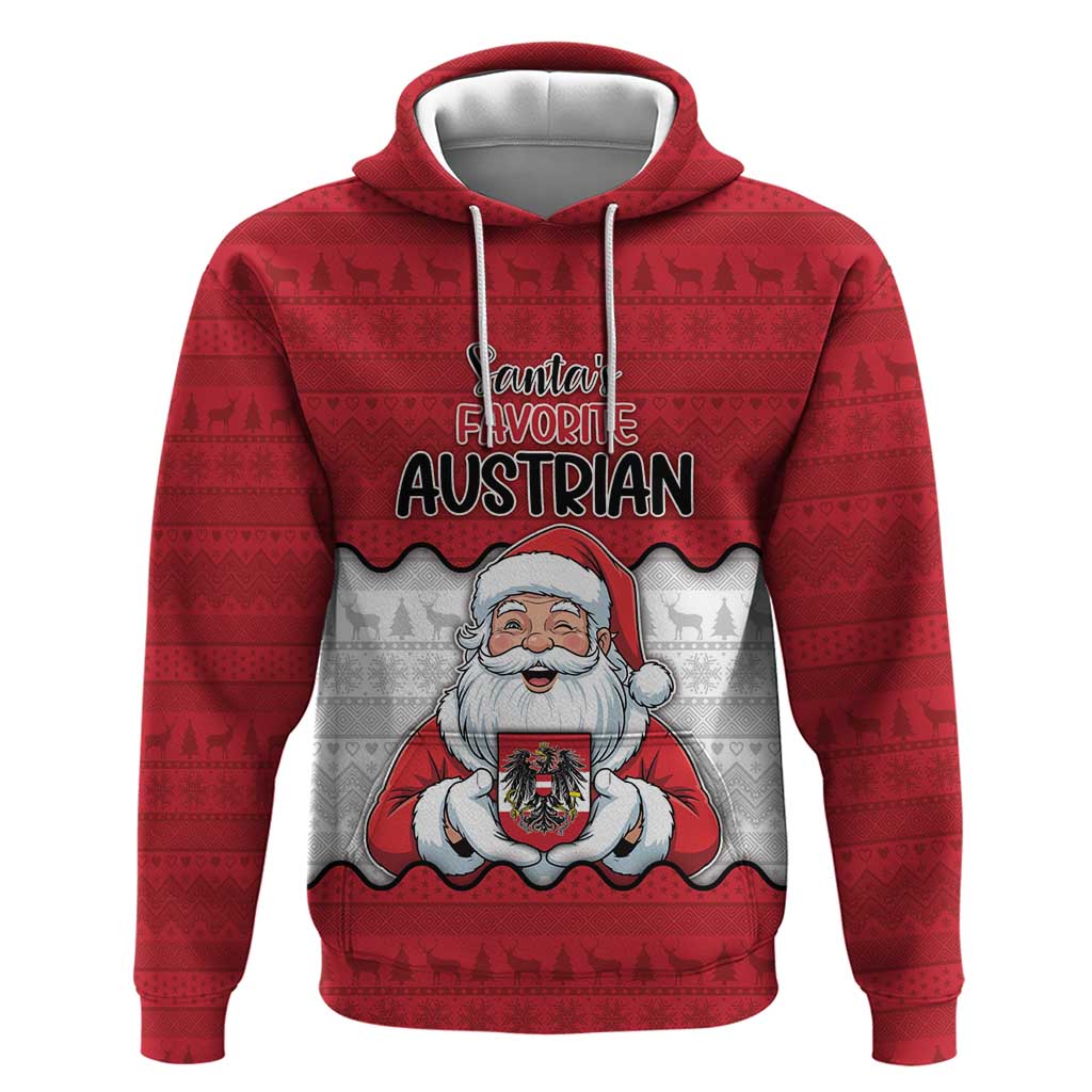 Austria Christmas Zip Hoodie Santa Is Favorite Austrian - Wonder Print Shop