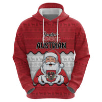 Austria Christmas Zip Hoodie Santa Is Favorite Austrian - Wonder Print Shop