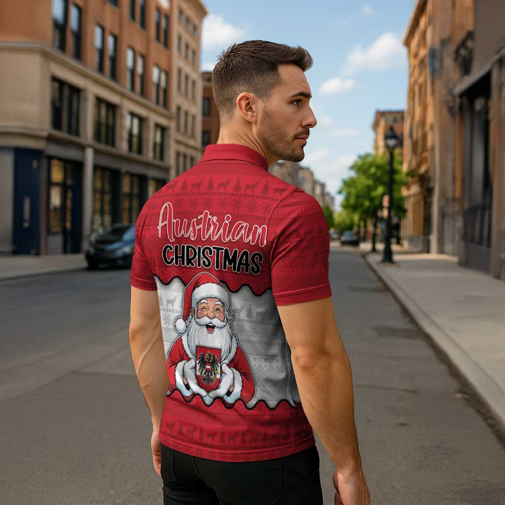 Austria Christmas Zipper Polo Shirt Santa Is Favorite Austrian - Wonder Print Shop