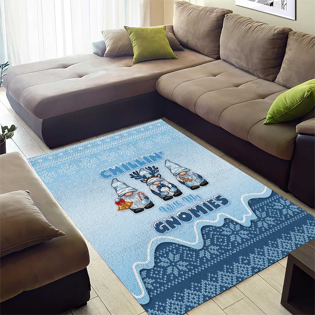 Chillin With My Gnomies Area Rug Merry Christmas - Wonder Print Shop
