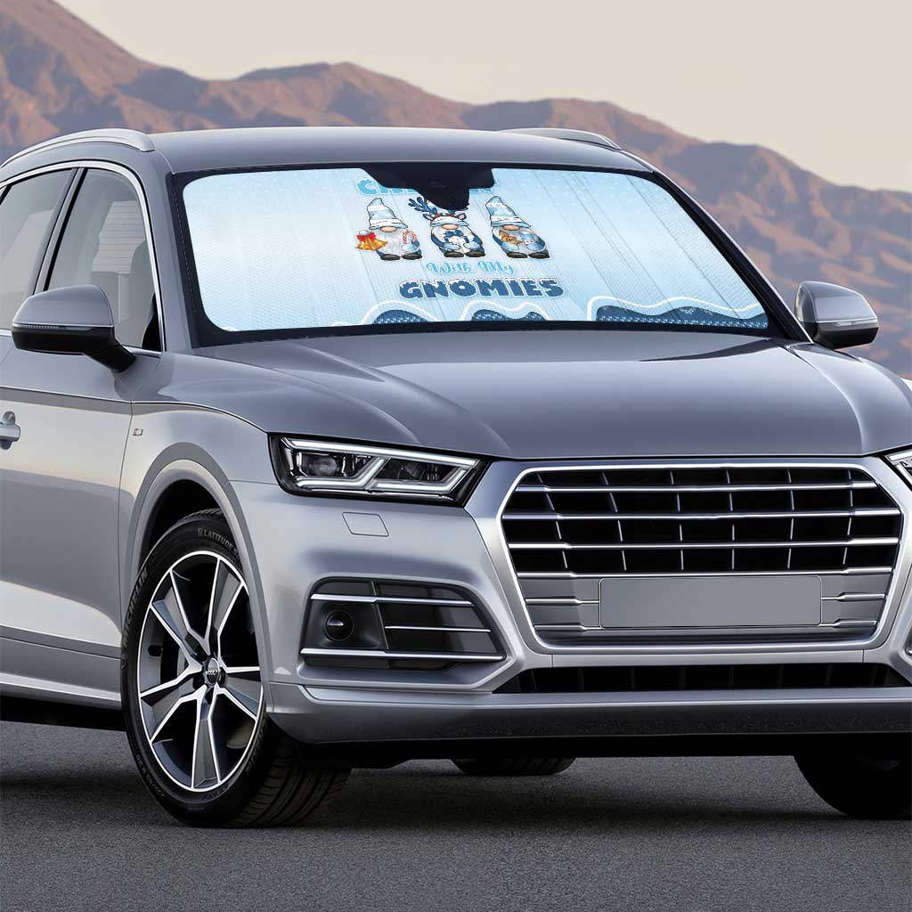 Chillin With My Gnomies Auto Sun Shade Merry Christmas - Wonder Print Shop