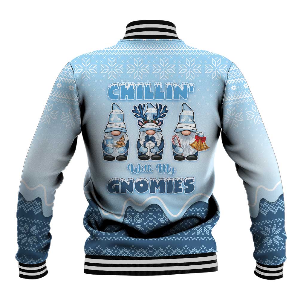 Chillin With My Gnomies Baseball Jacket Merry Christmas - Wonder Print Shop