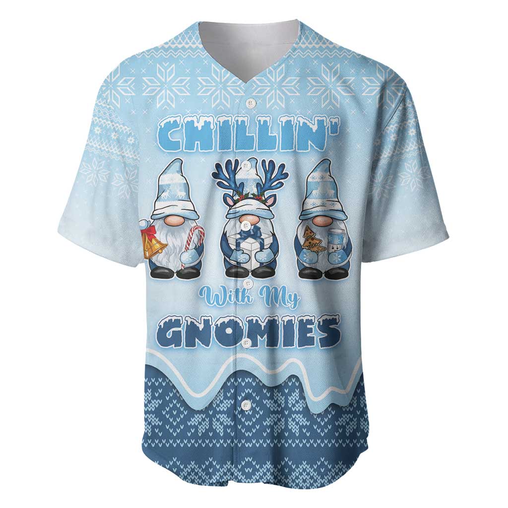 Chillin With My Gnomies Baseball Jersey Merry Christmas - Wonder Print Shop