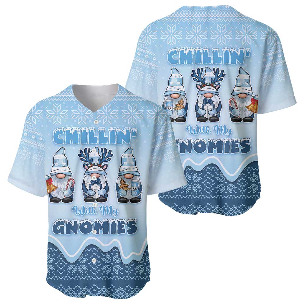 Chillin With My Gnomies Baseball Jersey Merry Christmas - Wonder Print Shop