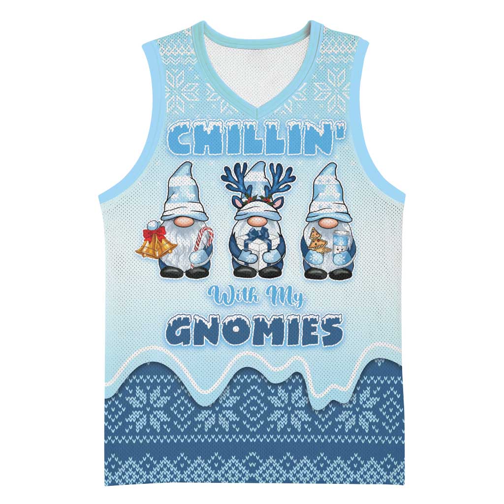 Chillin With My Gnomies Basketball Jersey Merry Christmas - Wonder Print Shop