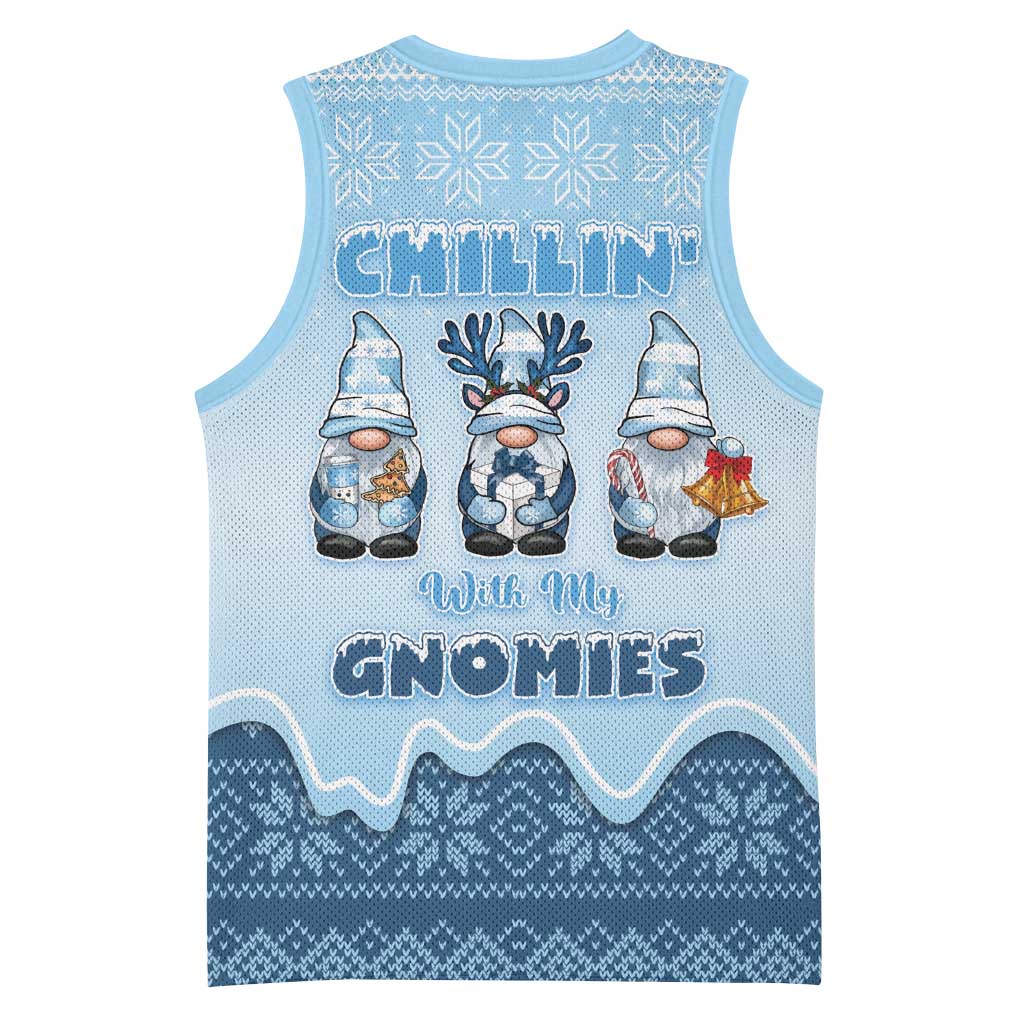 Chillin With My Gnomies Basketball Jersey Merry Christmas - Wonder Print Shop