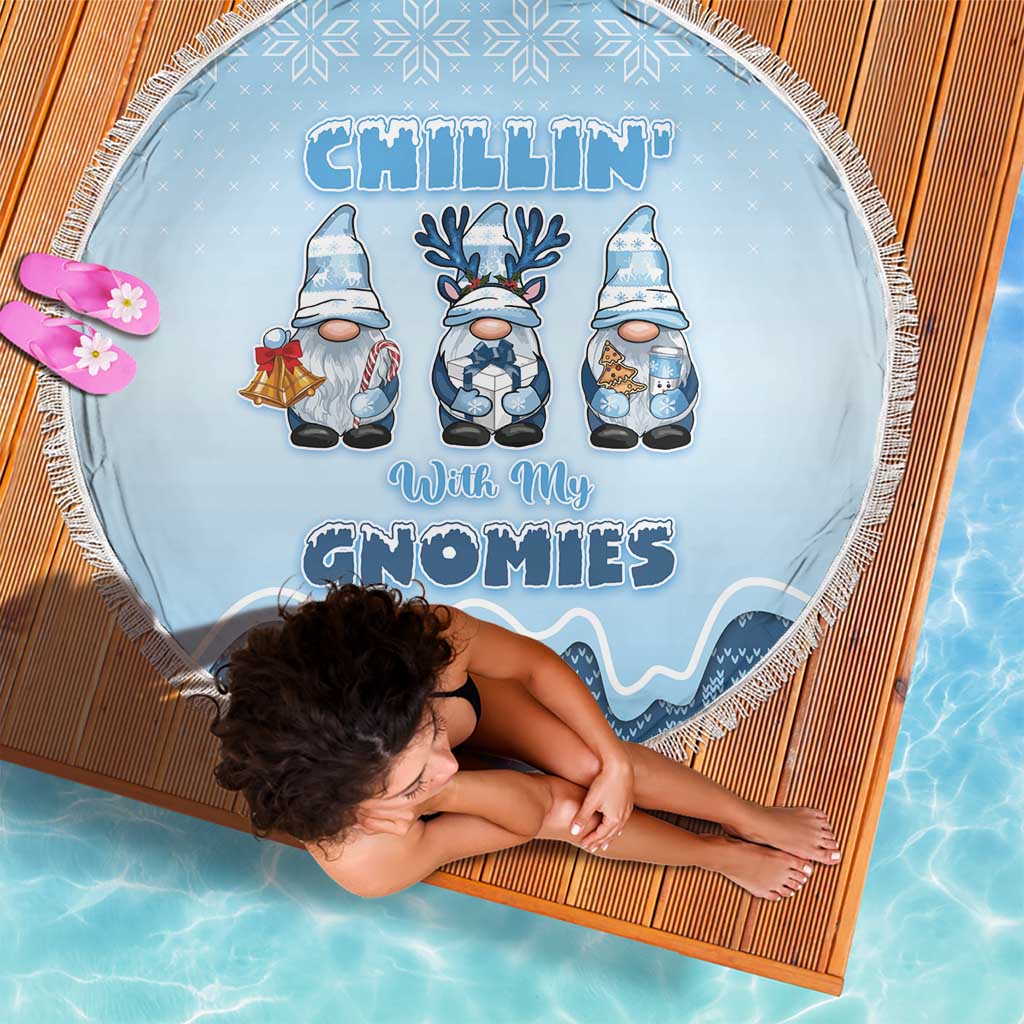 Chillin With My Gnomies Beach Blanket Merry Christmas - Wonder Print Shop