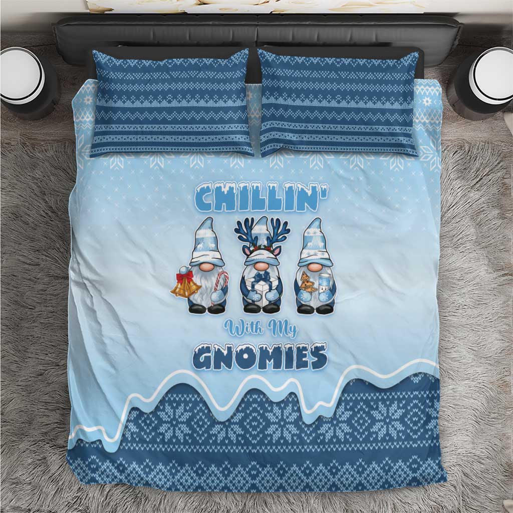 Chillin With My Gnomies Bedding Set Merry Christmas - Wonder Print Shop
