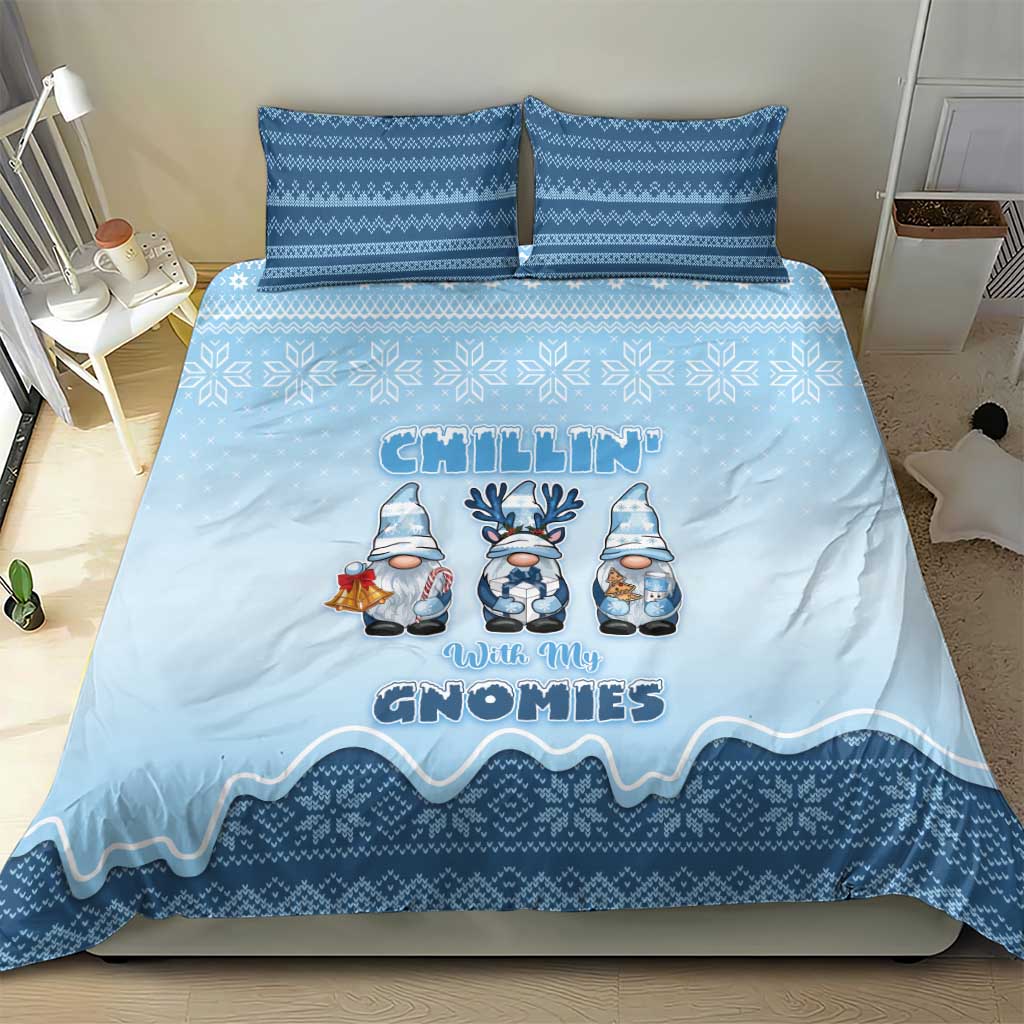 Chillin With My Gnomies Bedding Set Merry Christmas - Wonder Print Shop