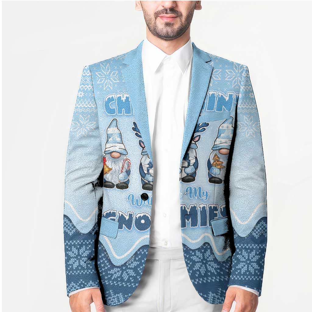 Chillin With My Gnomies Blazer Merry Christmas - Wonder Print Shop
