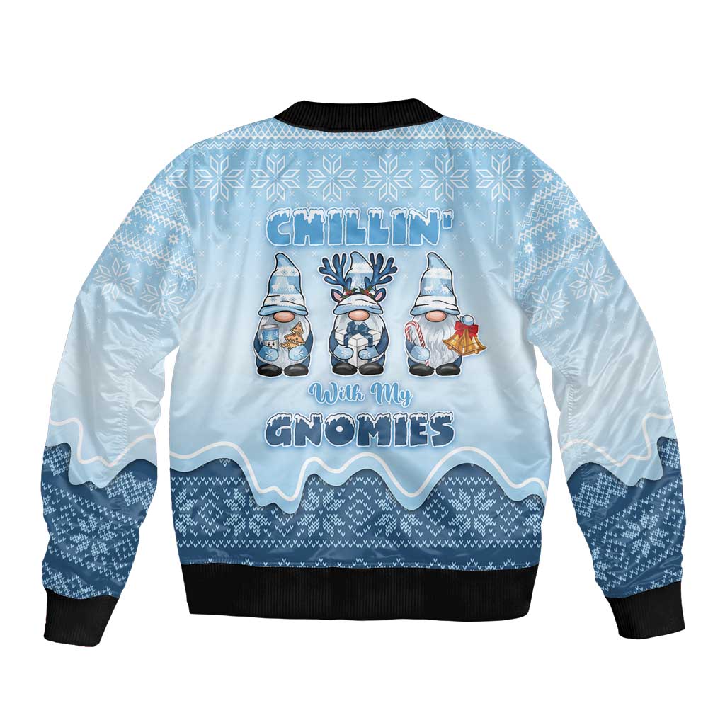 Chillin With My Gnomies Bomber Jacket Merry Christmas - Wonder Print Shop