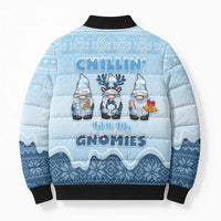 Chillin With My Gnomies Bomber Puffer Jacket Merry Christmas - Wonder Print Shop