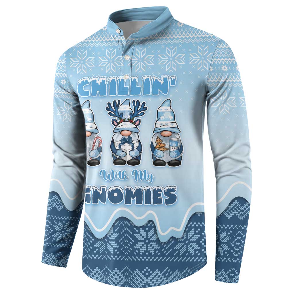 Chillin With My Gnomies Button Sweatshirt Merry Christmas - Wonder Print Shop