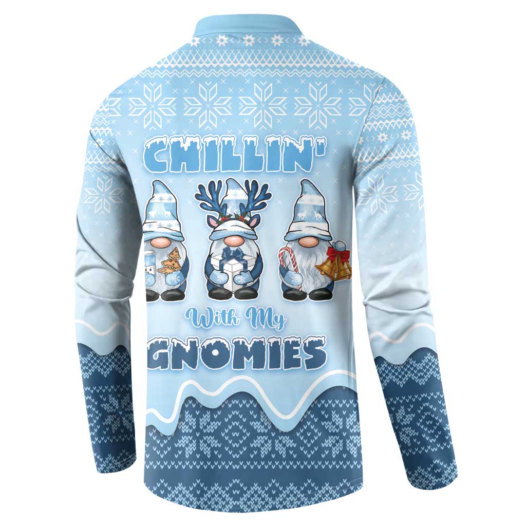 Chillin With My Gnomies Button Sweatshirt Merry Christmas - Wonder Print Shop