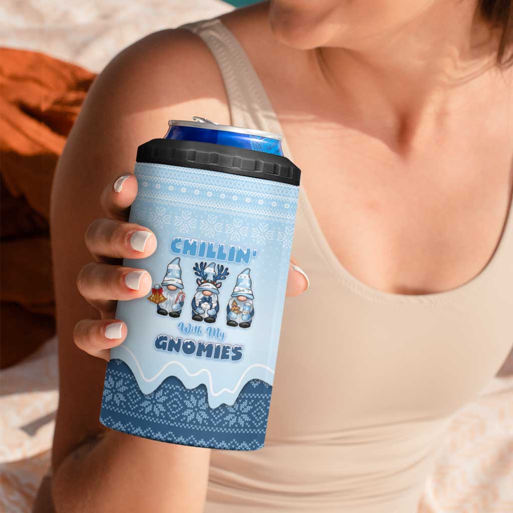 Chillin With My Gnomies 4 in 1 Can Cooler Tumbler Merry Christmas - Wonder Print Shop