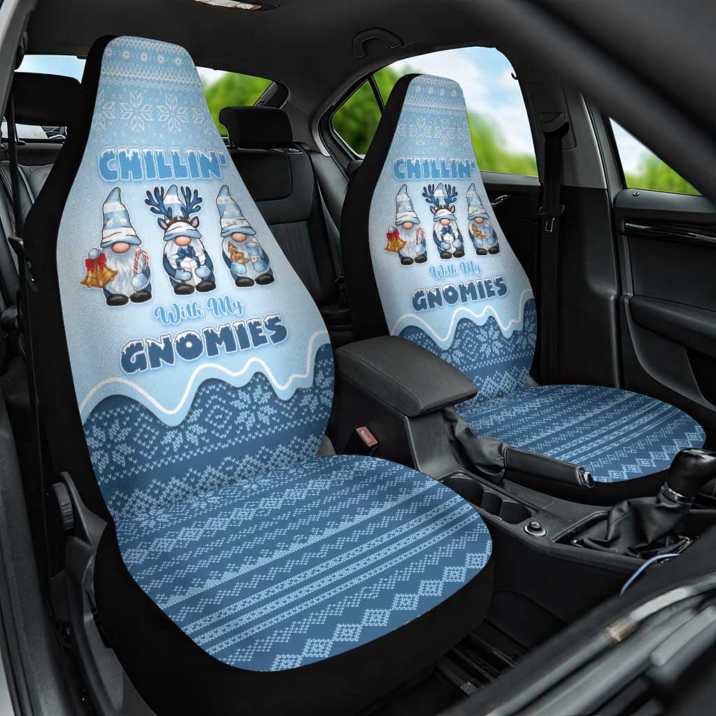 Chillin With My Gnomies Car Seat Cover Merry Christmas - Wonder Print Shop