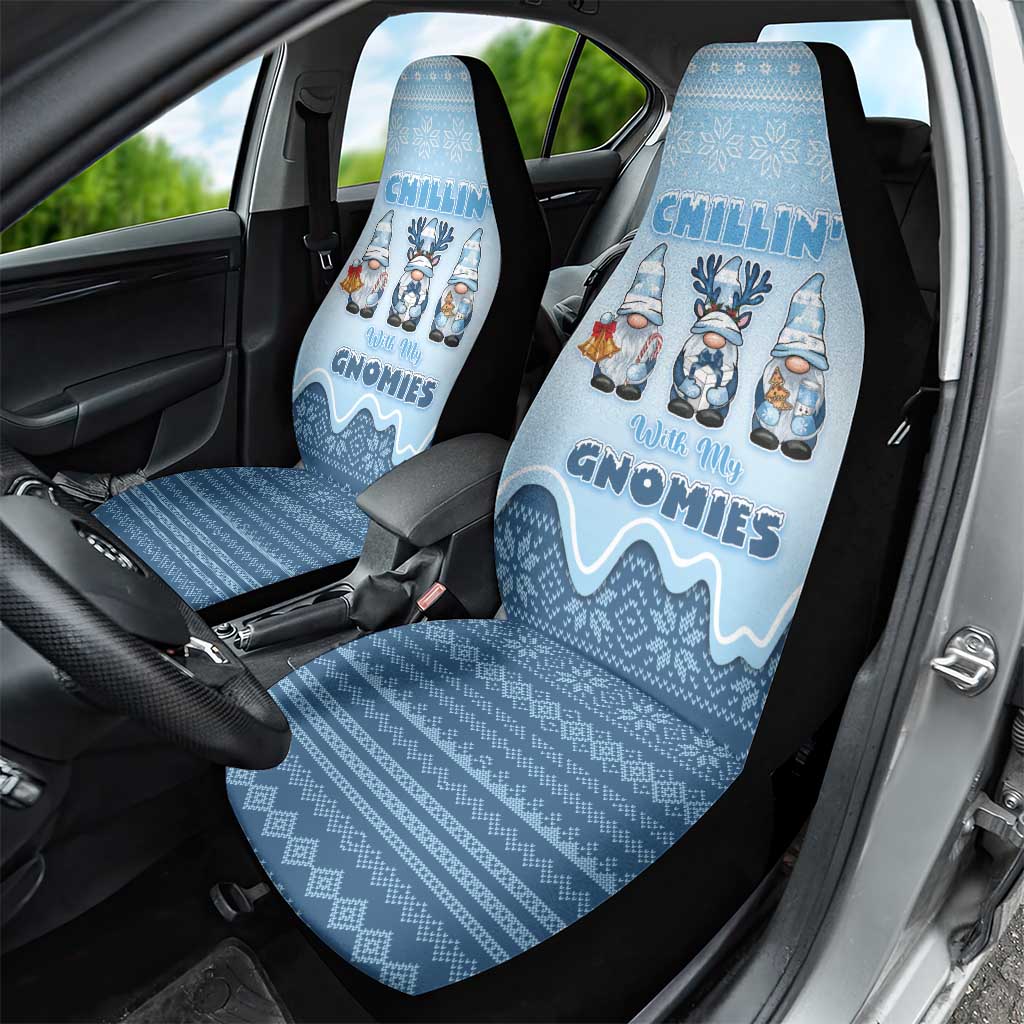 Chillin With My Gnomies Car Seat Cover Merry Christmas - Wonder Print Shop