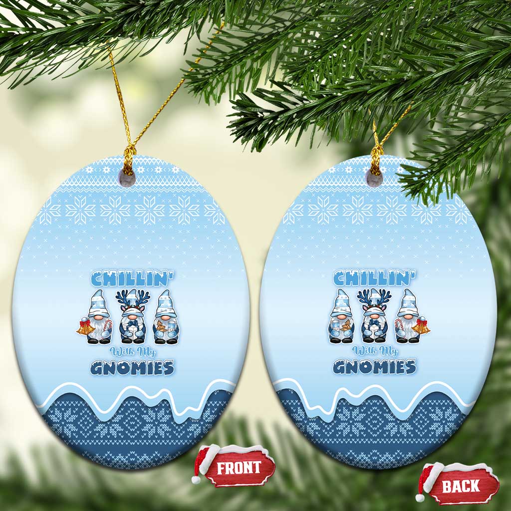 Chillin With My Gnomies Ceramic Ornament Merry Christmas - Wonder Print Shop