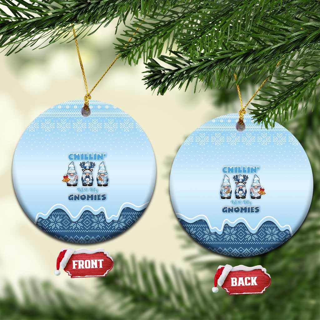 Chillin With My Gnomies Ceramic Ornament Merry Christmas - Wonder Print Shop