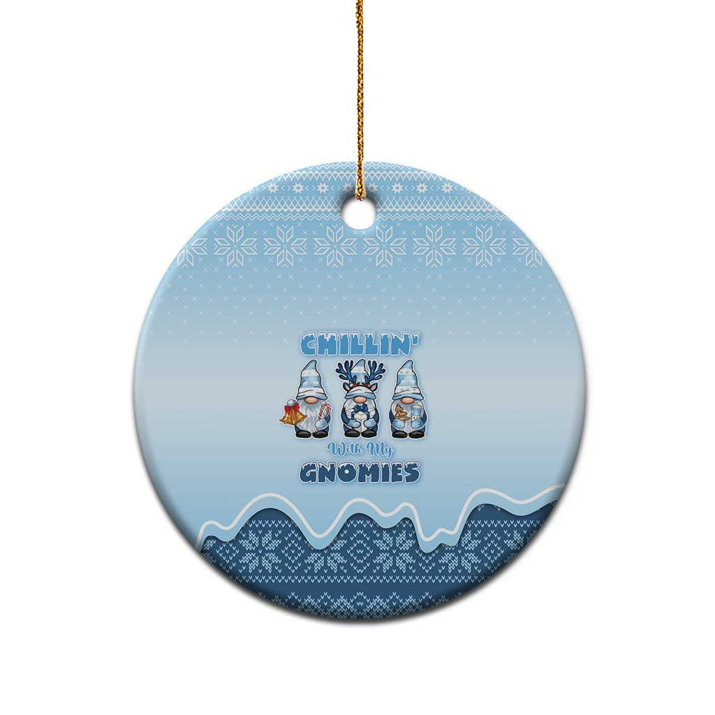 Chillin With My Gnomies Ceramic Ornament Merry Christmas - Wonder Print Shop