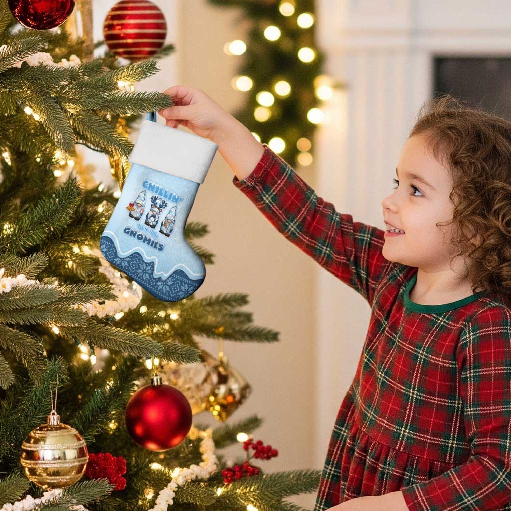 Chillin With My Gnomies Christmas Stocking Merry Christmas - Wonder Print Shop