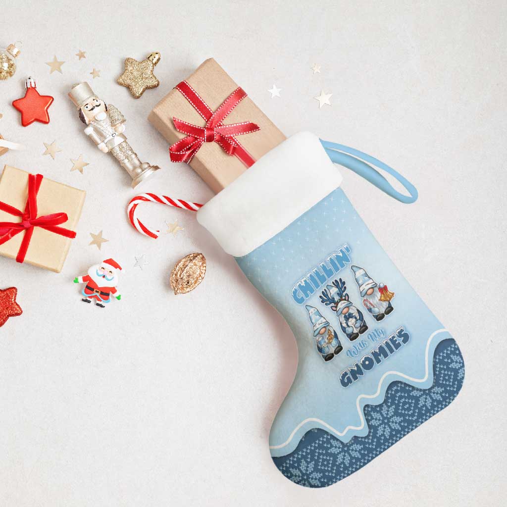 Chillin With My Gnomies Christmas Stocking Merry Christmas - Wonder Print Shop