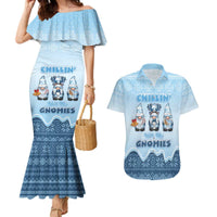 Chillin With My Gnomies Couples Matching Mermaid Dress and Hawaiian Shirt Merry Christmas - Wonder Print Shop