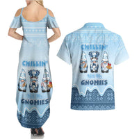 Chillin With My Gnomies Couples Matching Summer Maxi Dress and Hawaiian Shirt Merry Christmas - Wonder Print Shop