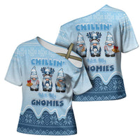 Chillin With My Gnomies Cross Shoulder Shirt Merry Christmas - Wonder Print Shop