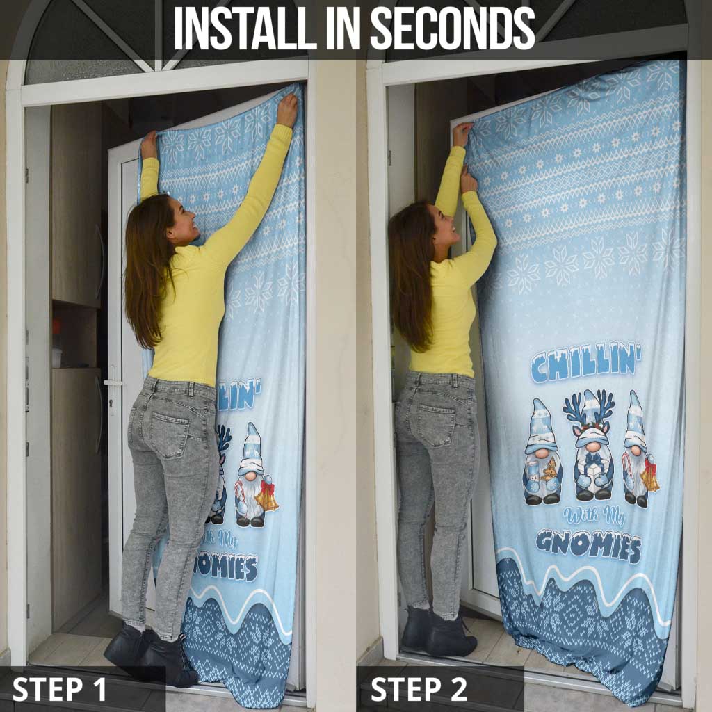 Chillin With My Gnomies Door Cover Merry Christmas - Wonder Print Shop