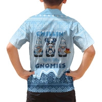 Chillin With My Gnomies Family Matching Long Sleeve Bodycon Dress and Hawaiian Shirt Merry Christmas - Wonder Print Shop