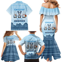 Chillin With My Gnomies Family Matching Mermaid Dress and Hawaiian Shirt Merry Christmas - Wonder Print Shop
