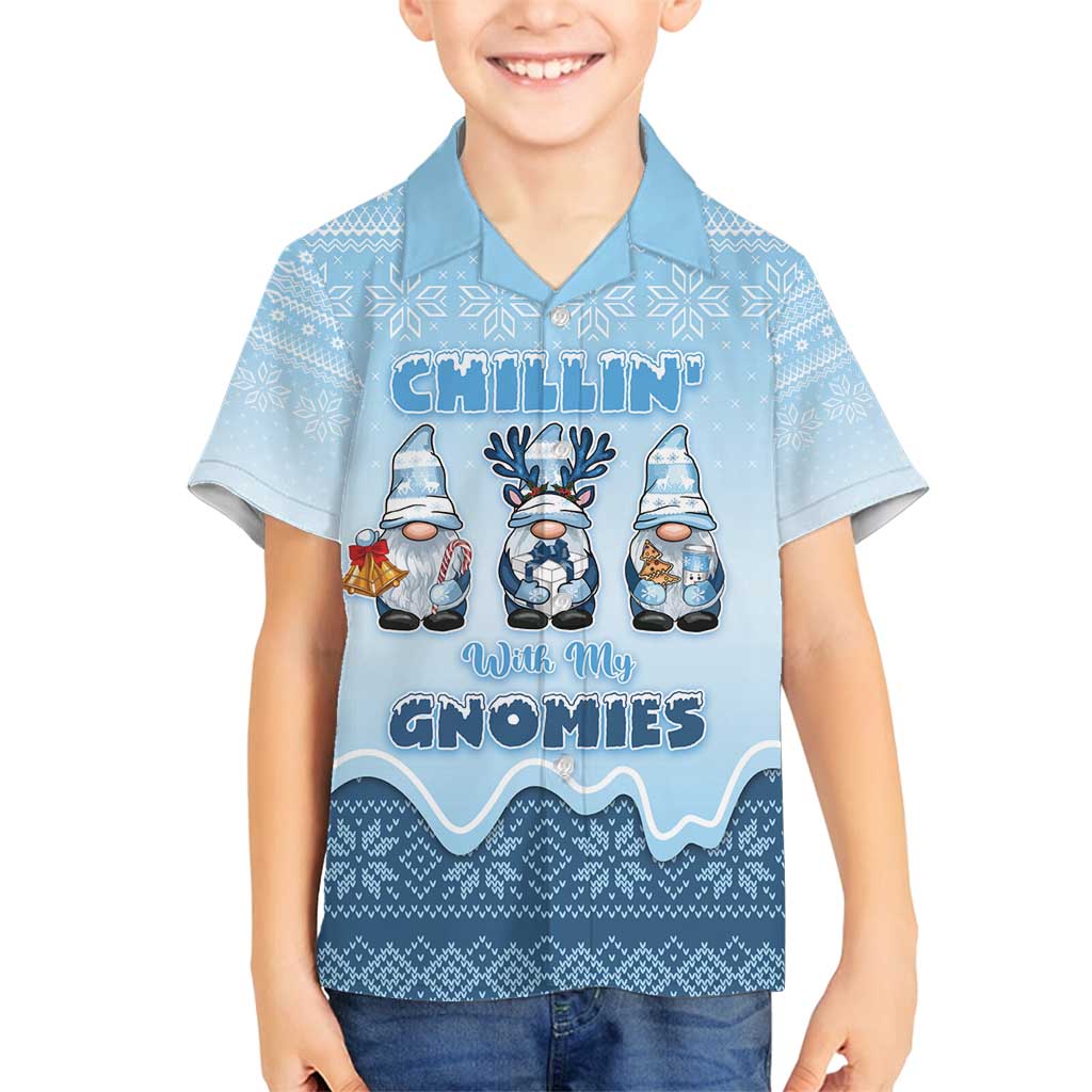 Chillin With My Gnomies Family Matching Off Shoulder Maxi Dress and Hawaiian Shirt Merry Christmas - Wonder Print Shop