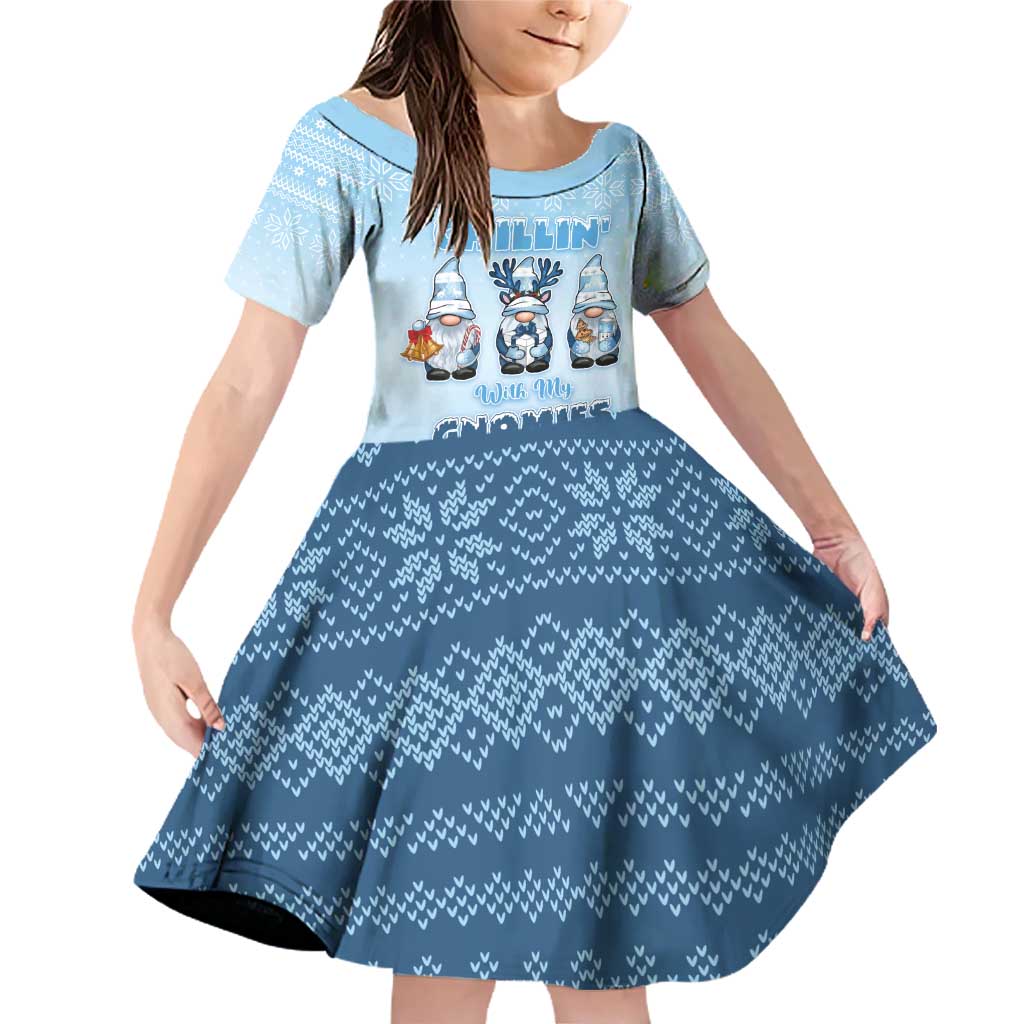 Chillin With My Gnomies Family Matching Off Shoulder Short Dress and Hawaiian Shirt Merry Christmas - Wonder Print Shop